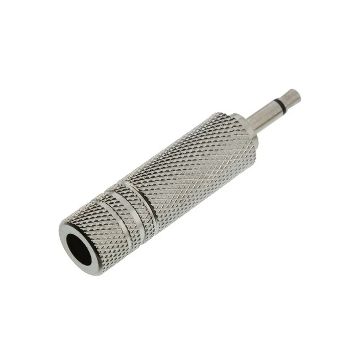 مبدل جک 6.35mm به جک 3.5mm مونو فلزی مبدل جک 6.35mm به جک 3.5mm مونو فلزی