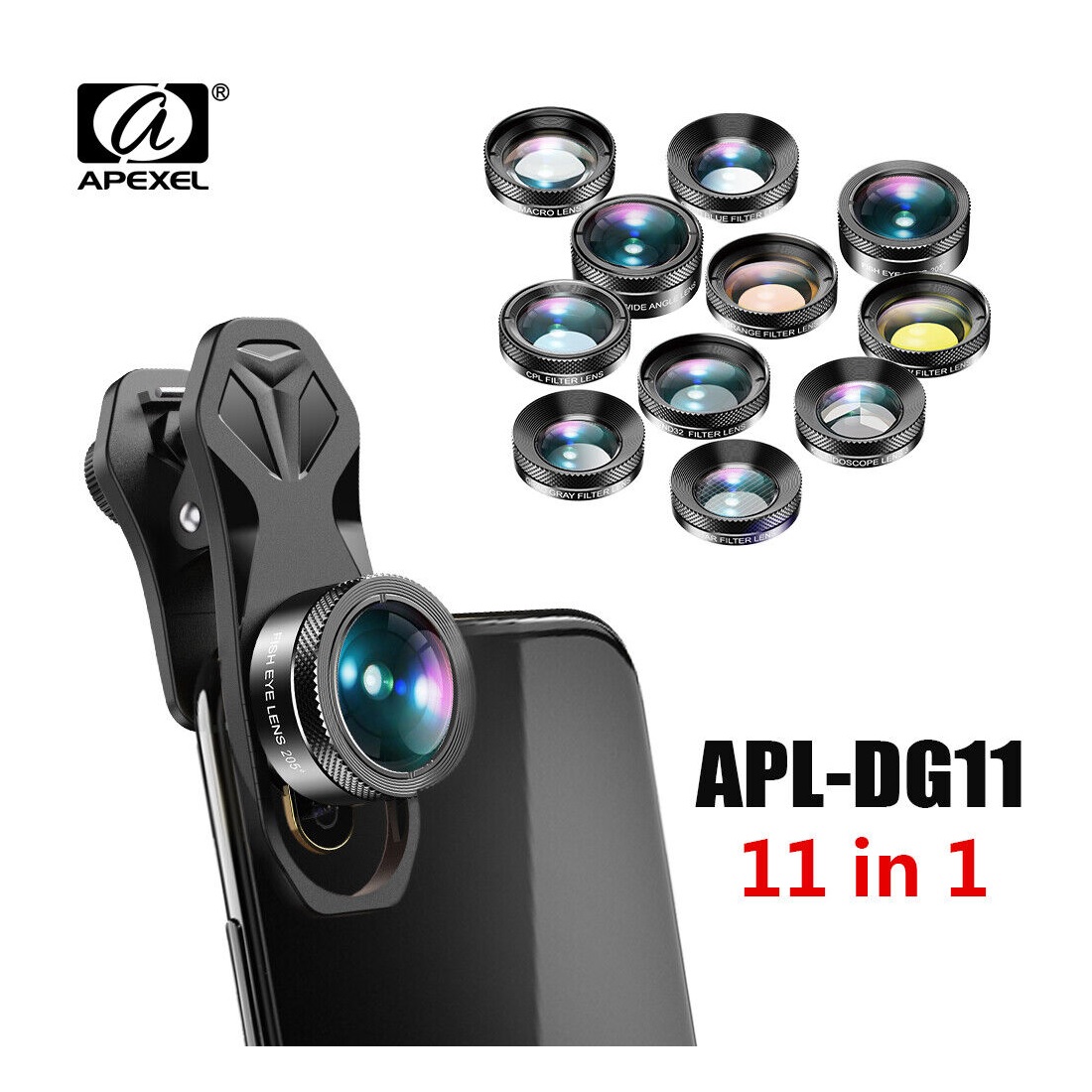 پک لنز دوربین گوشی 11 عددی اپکسل apexel APL-DG11