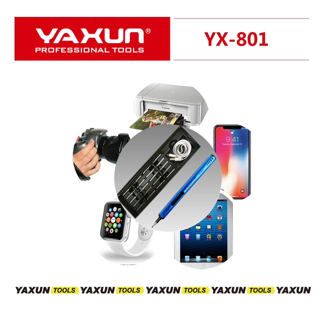 پیچ گوشتی شارژی یاکسون مدل YX-801 پیچ گوشتی شارژی یاکسون مدل YX-801