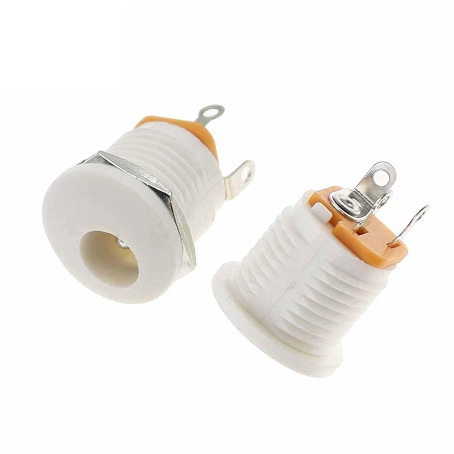 جک آداپتور روپنلی مهره خور DC-022 سفید جک آداپتور روپنلی مهره خور DC-022 سفید