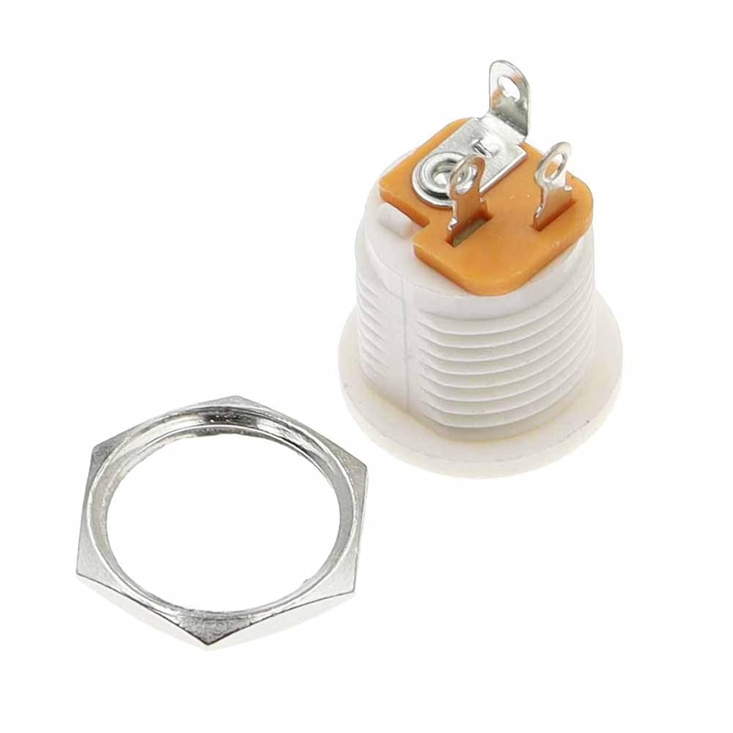 جک آداپتور روپنلی مهره خور DC-022 سفید