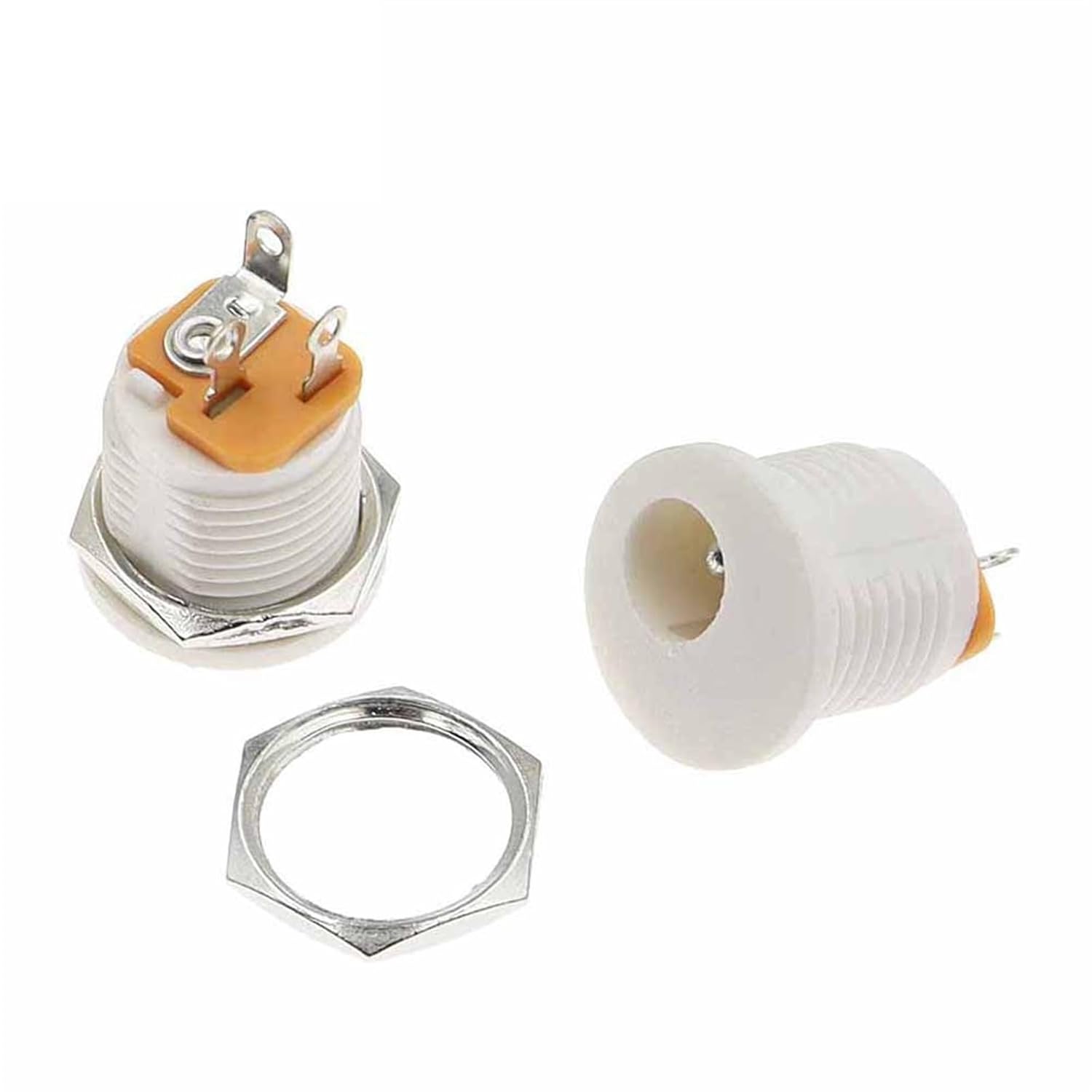 جک آداپتور روپنلی مهره خور DC-022 سفید جک آداپتور روپنلی مهره خور DC-022 سفید