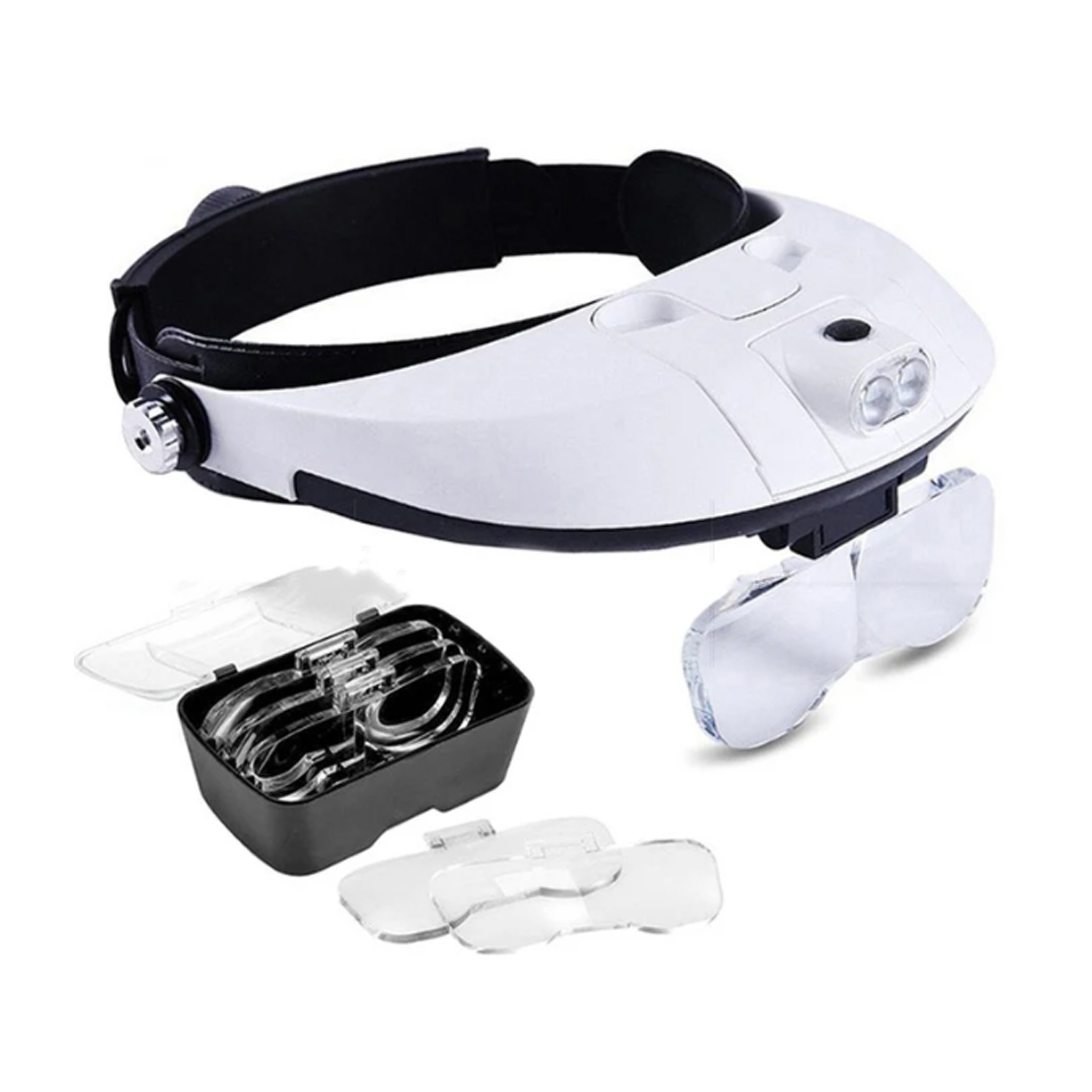 ذره بین هدلایتی 5 لنز چراغ دار MG81001-Gذره بین هدلایتی 5 لنز چراغ دار MG81001-G ذره بین هدلایتی 5 لنز چراغ دار MG81001-G