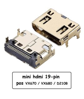 سوکت مینی HDMI مادگی ( سوکت شارژ پوز VX670 / VX680 / D210B )