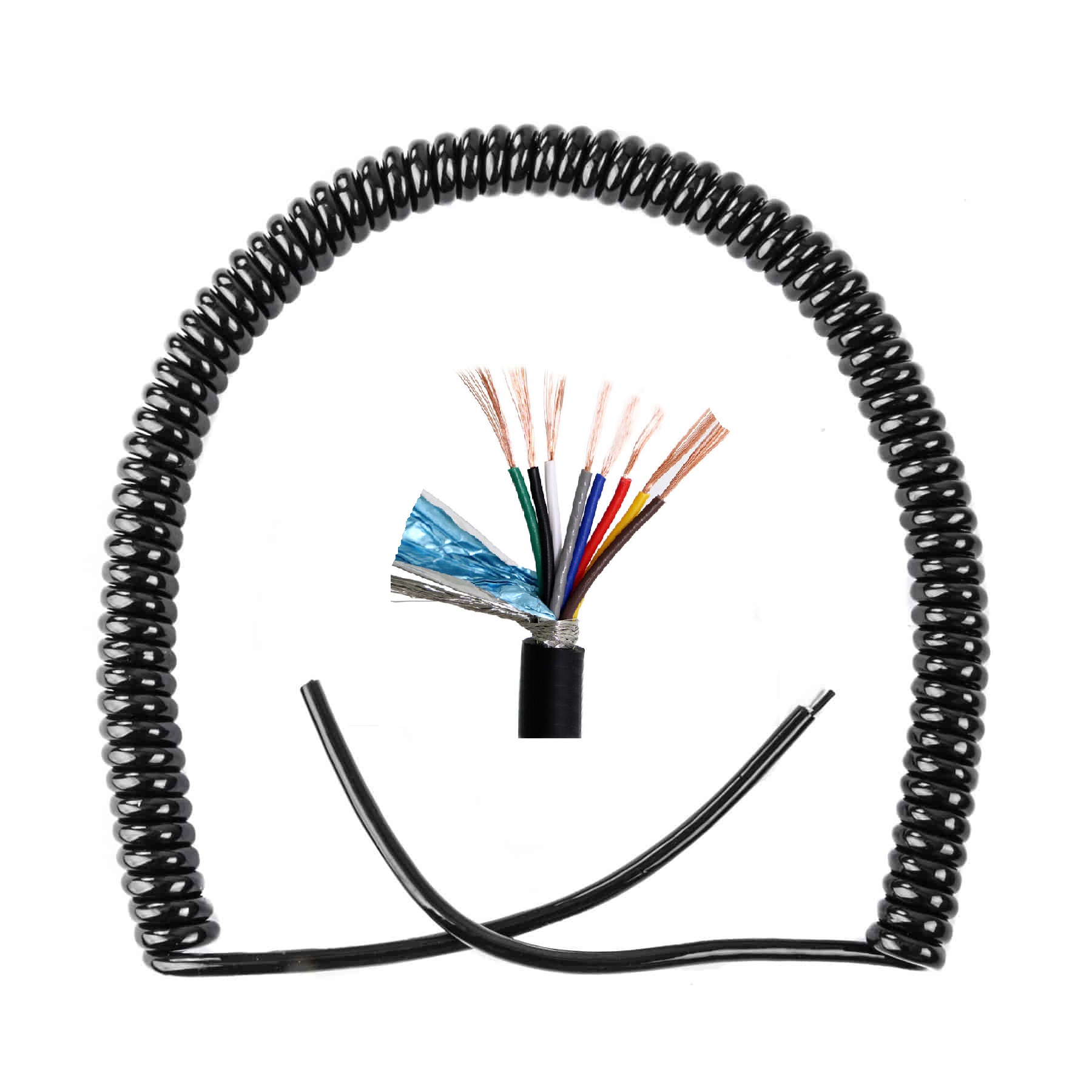 کابل فنری 8 رشته 24AWG شیلد دار - خارجی کابل فنری 8 رشته 24AWG شیلد دار - خارجی