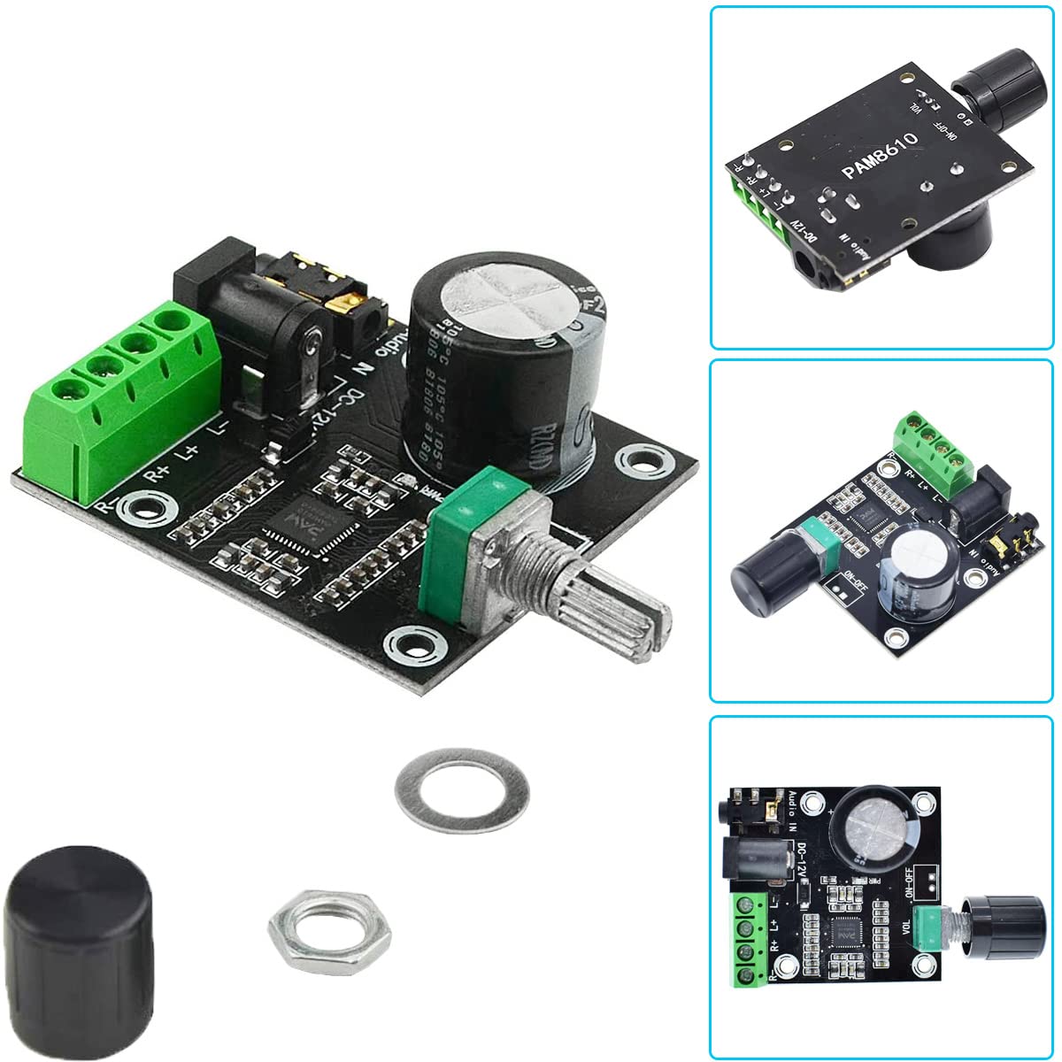 ماژول آمپلی فایر PAM8610 با توان 2X10 وات با پتانسیومتر ماژول آمپلی فایر PAM8610 با توان 2X10 وات با پتانسیومتر
