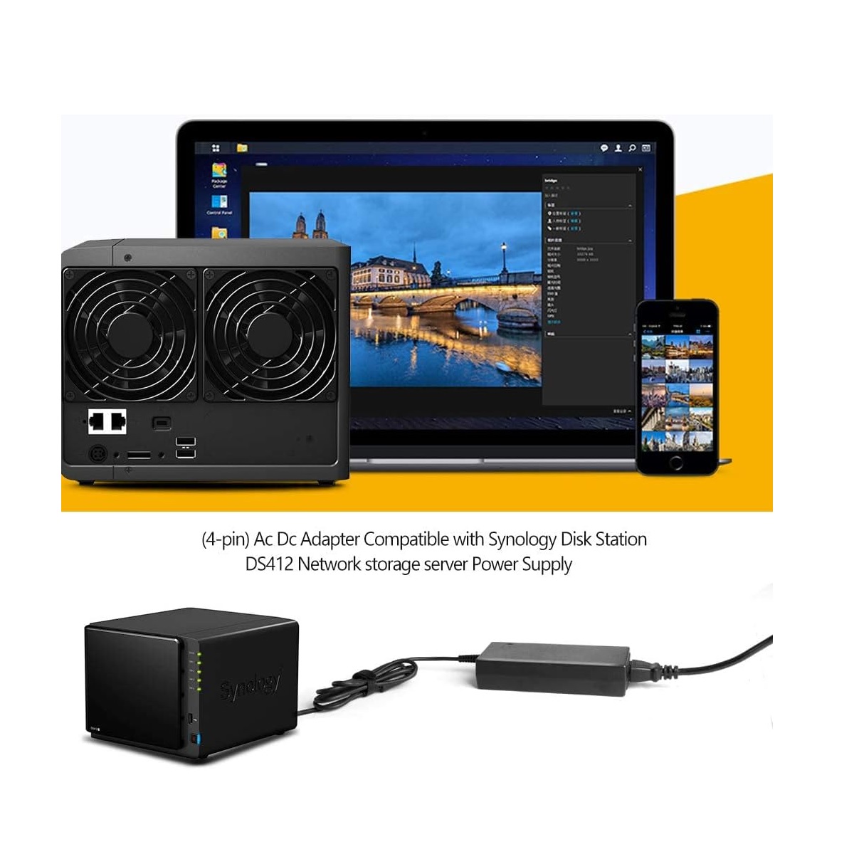 آداپتور ذخیره ساز تحت شبکه 12v/8.33a - Synology آداپتور ذخیره ساز تحت شبکه 12v/8.33a - Synology