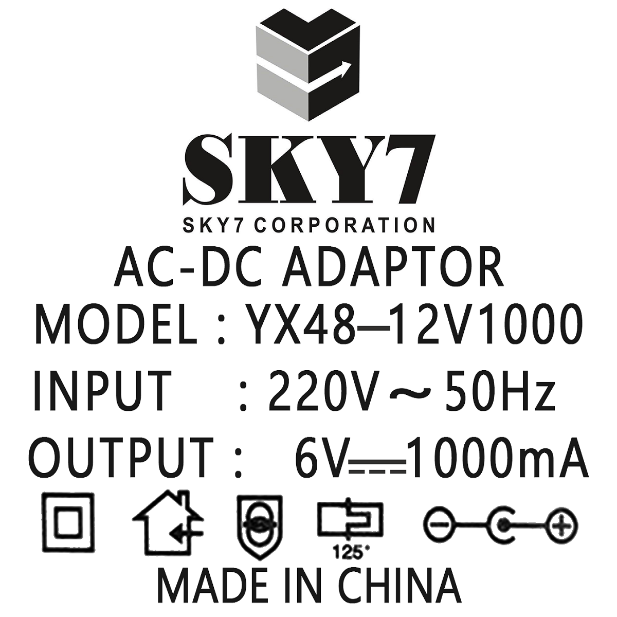 آداپتور ترانسی 6 ولت 1 آمپر SKY7 آداپتور ترانسی 6 ولت 1 آمپر SKY7