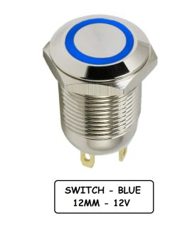 کلید شستی فشاری استیل LED دار قطر 12V - 12mm