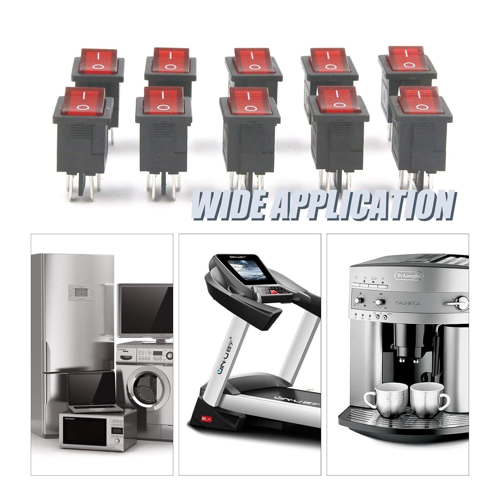 کلید راکر متوسط دو حالت 4 پایه KCD1-104N چراغ دار کلید راکر متوسط دو حالت 4 پایه KCD1-104N چراغ دار