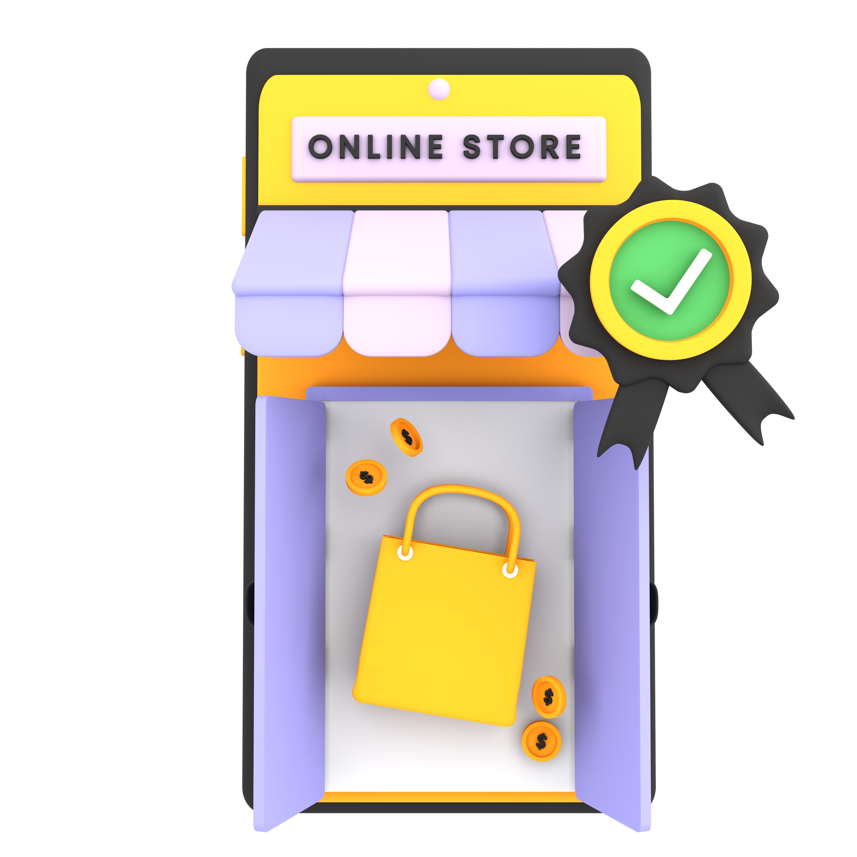 vecteezy verified shop online store 3d illustration for ecommerce icon 11997120