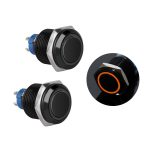 کلید فشاری فلزی قرمز LED دار قطر 12V/24V - 16mm