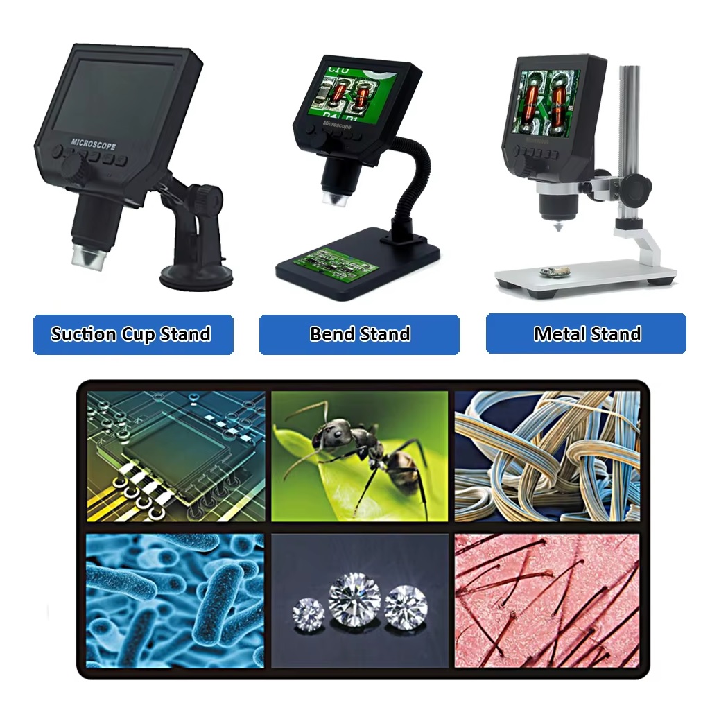 میکروسکوپ دیجیتال 600X با نمایشگر - پایه نصبی میکروسکوپ دیجیتال 600X با نمایشگر - پایه نصبی