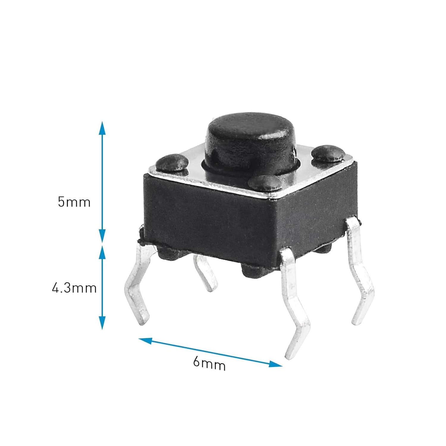 تک سوئیچ 4 پایه سایز 6x6x5mm تک سوئیچ 4 پایه سایز 6x6x5mm