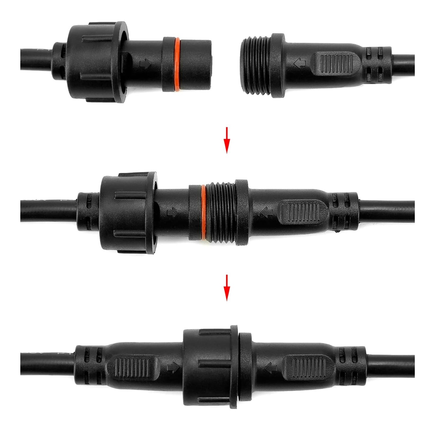 کانکتور بین راهی ضدآب 2 پین مشکی 0.5mm کانکتور بین راهی ضدآب 2 پین مشکی 0.5mm