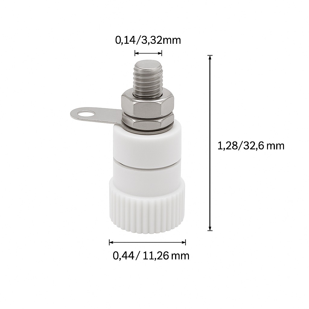 فیش موزی مادگی متوسط 4mm سفید فیش موزی مادگی متوسط 4mm سفید