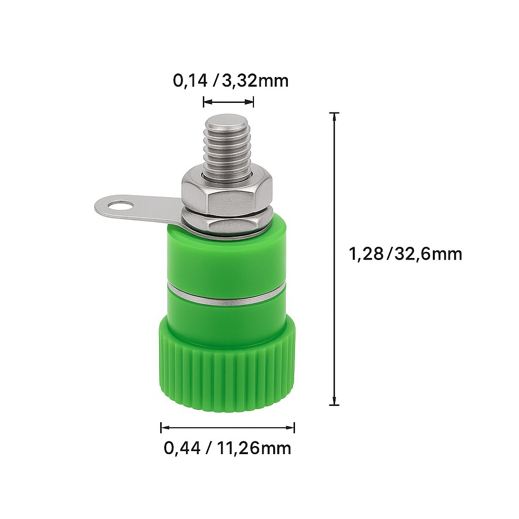 فیش موزی مادگی متوسط 4mm سبز