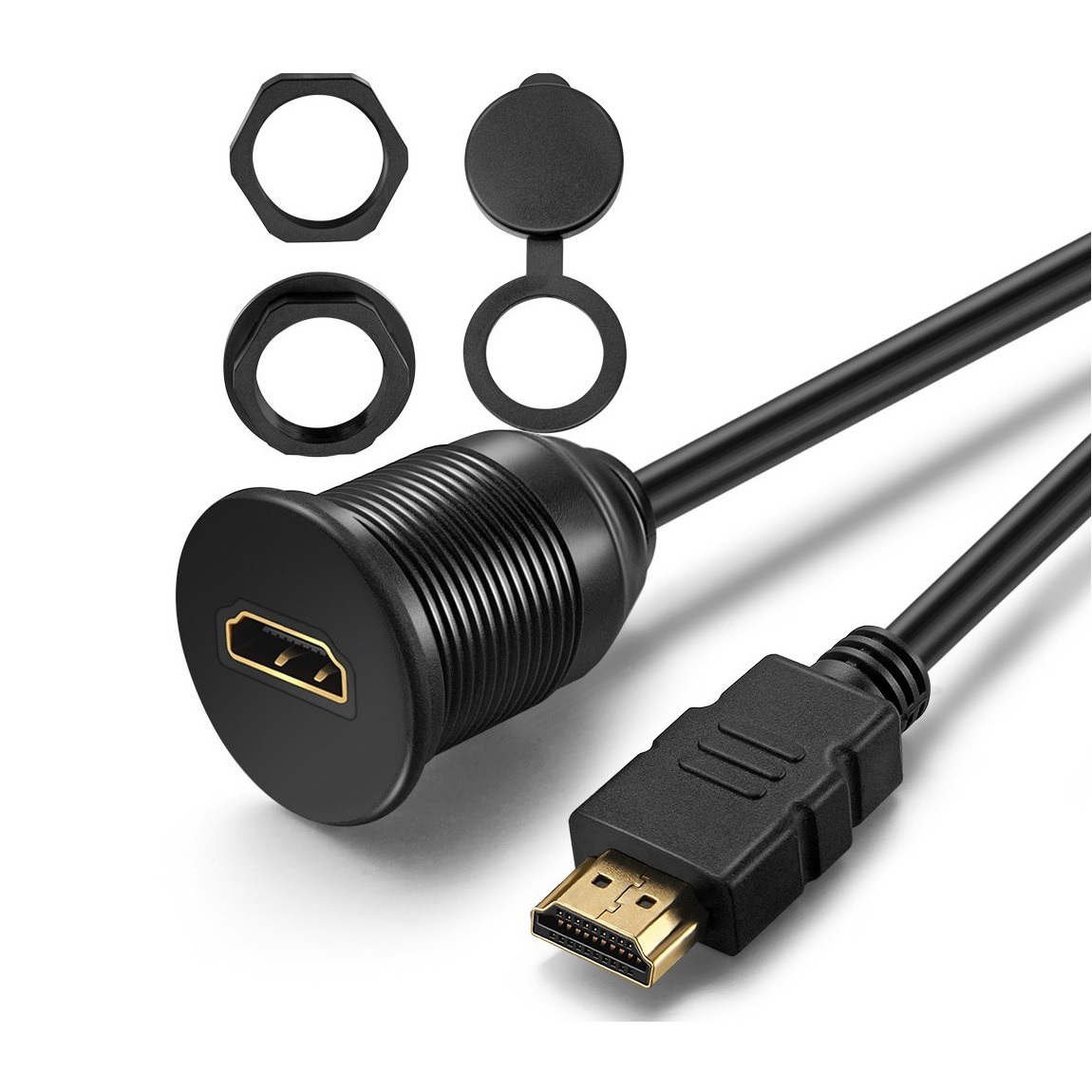 کابل HDMI پنلی ضدآب درپوش دار طول 50cm کابل HDMI پنلی ضدآب درپوش دار طول 50cm