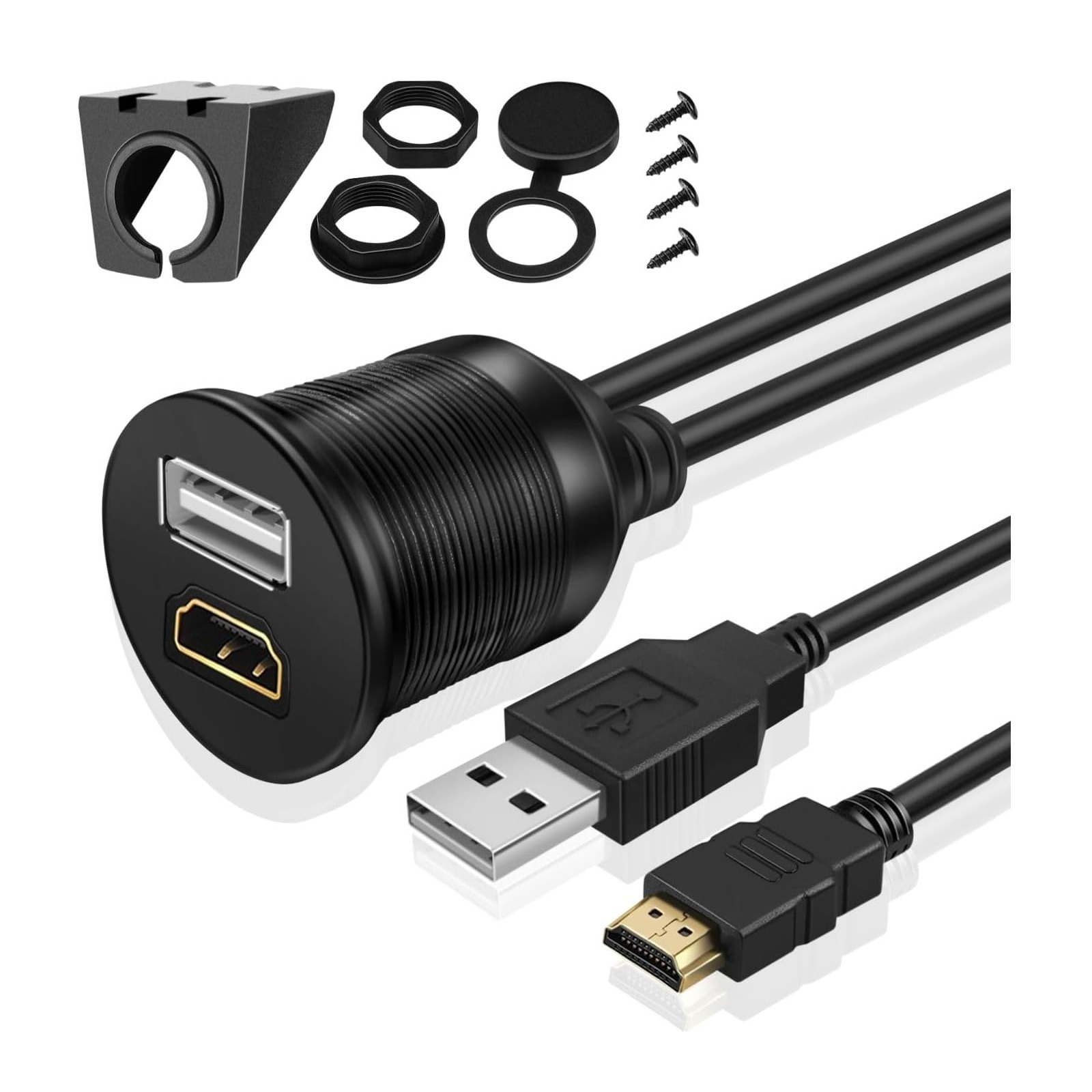 کابل پنلی HDMI + USB با قاب نصب مخصوص خودرو 50cm کابل پنلی HDMI + USB با قاب نصب مخصوص خودرو 50cm