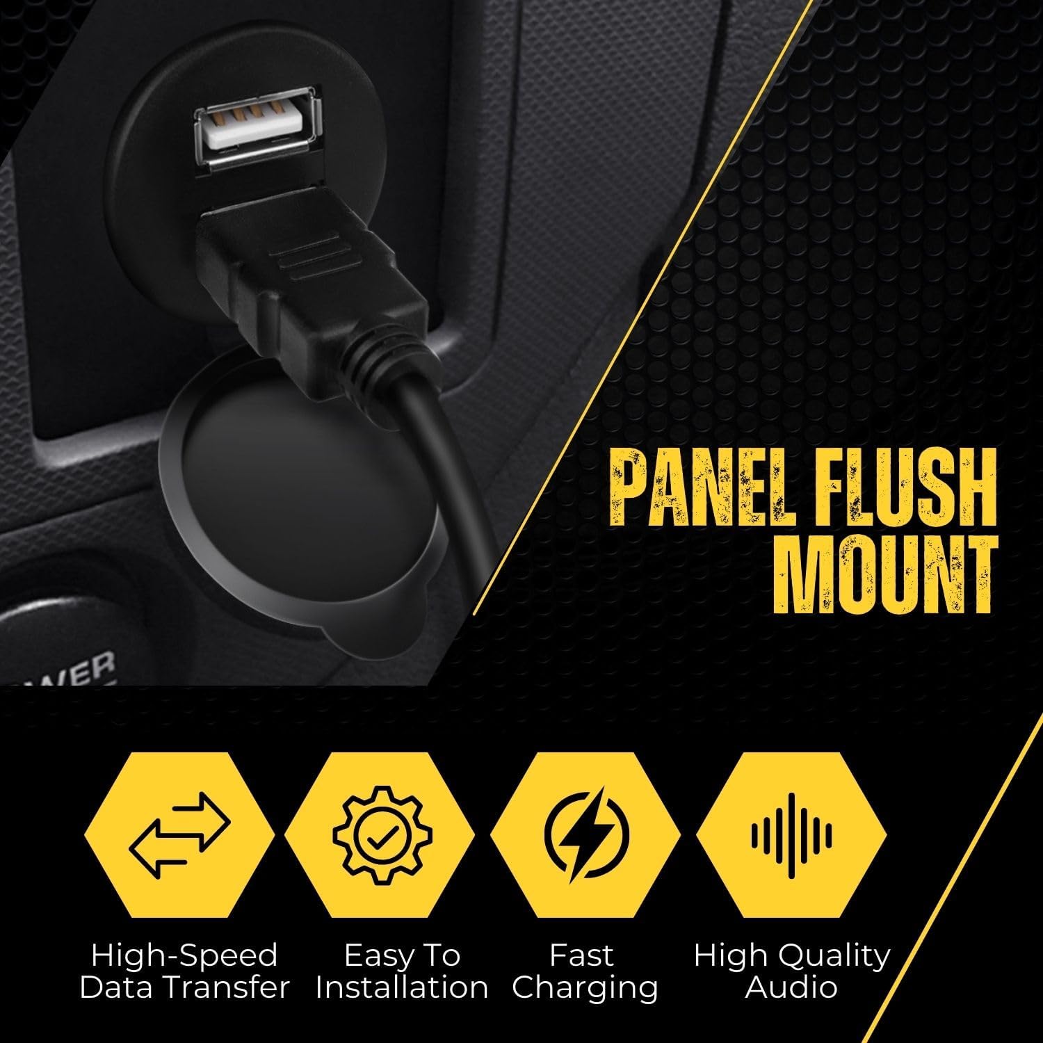 کابل پنلی HDMI + USB با قاب نصب مخصوص خودرو 50cm کابل پنلی HDMI + USB با قاب نصب مخصوص خودرو 50cm