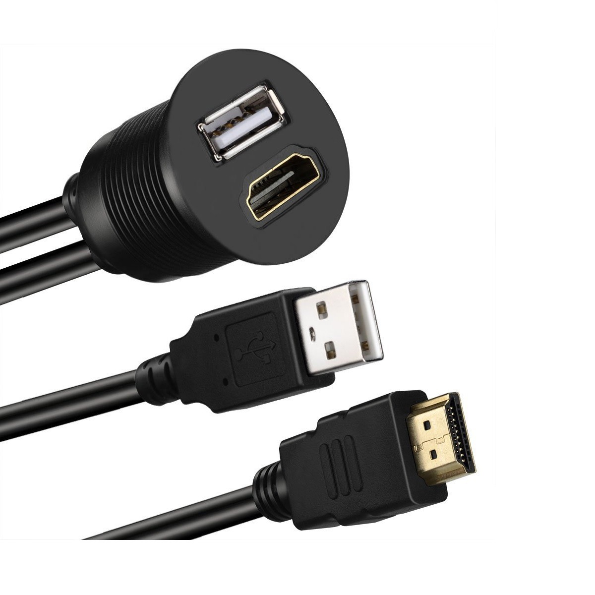 کابل پنلی HDMI + USB با قاب نصب مخصوص خودرو 50cm