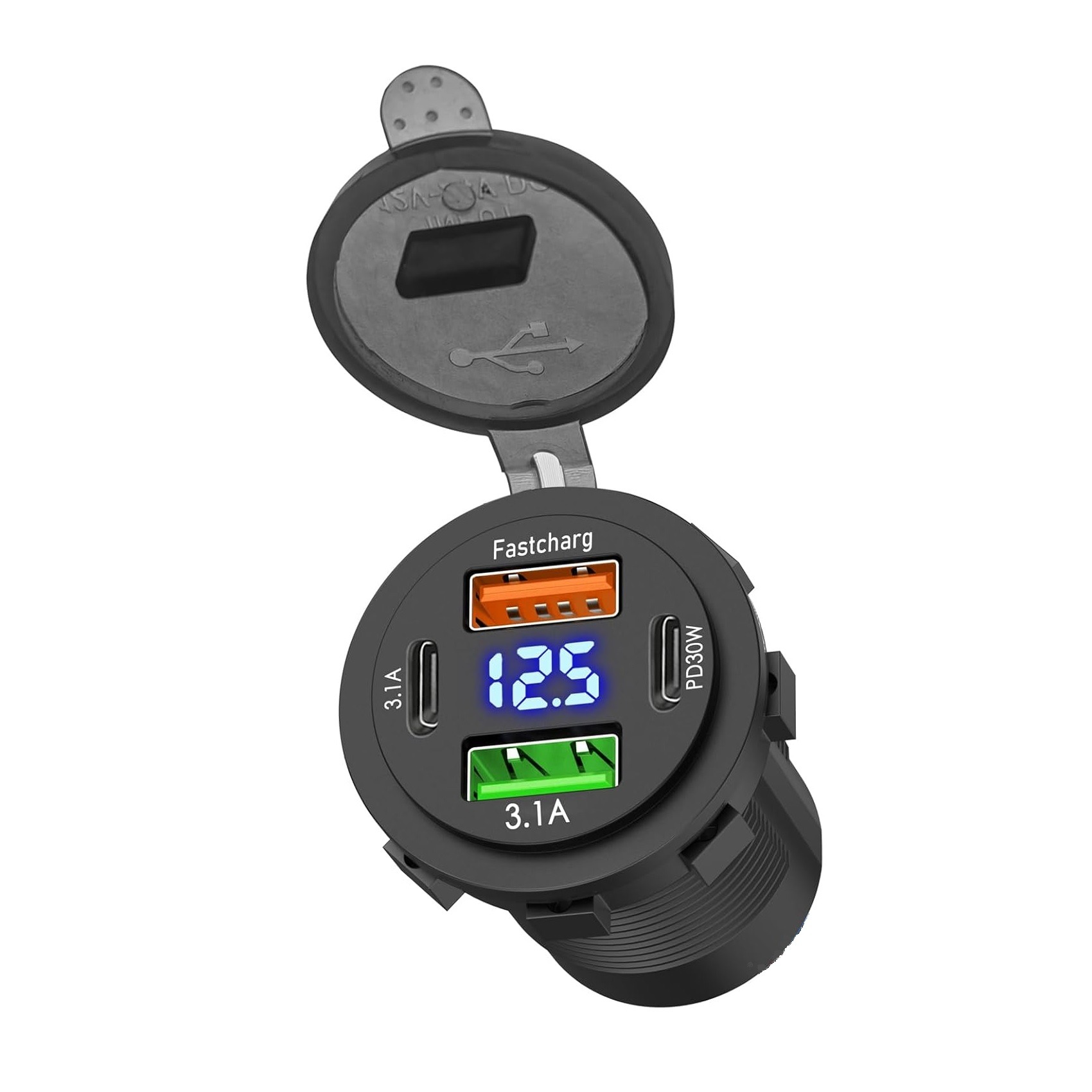شارژر USB روپنلی ماشین 4 خروجی فست شارژ حرفه ای شارژر USB روپنلی ماشین 4 خروجی فست شارژ حرفه ای