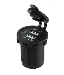 شارژر فندکی USB روپنلی خودرو 2 خروجی 5V چراغ دار