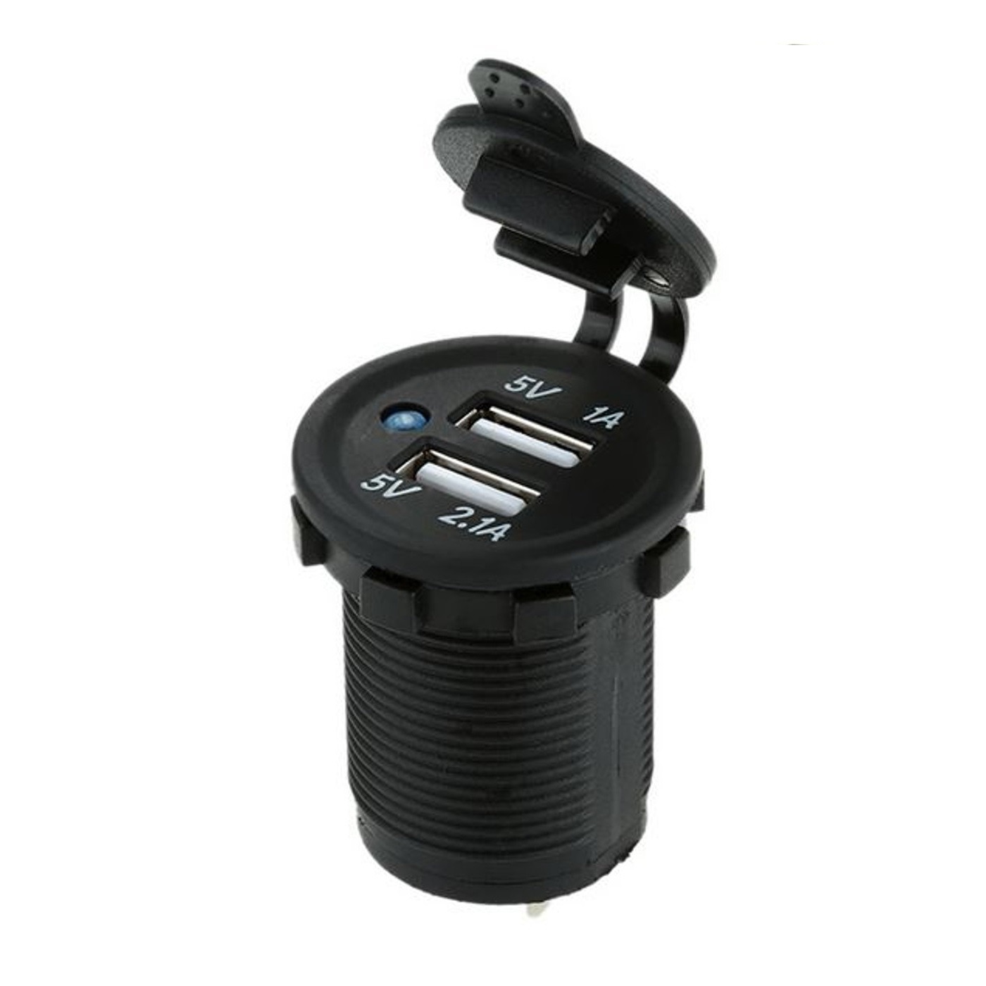 شارژر فندکی USB روپنلی خودرو 2 خروجی 5V چراغ دار شارژر فندکی USB روپنلی خودرو 2 خروجی 5V چراغ دار