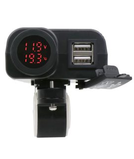 شارژر USB موتورسیکلت دیجیتال با نمایشگر ولتاژ و دما