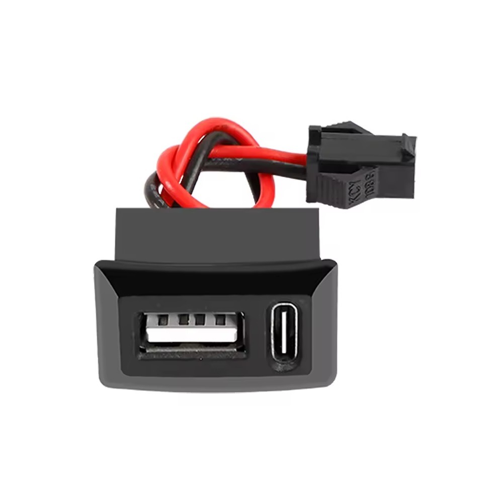 پورت پنلی دو پورت USB-A و USB-C سیم دار فشاری پورت پنلی دو پورت USB-A و USB-C سیم دار فشاری