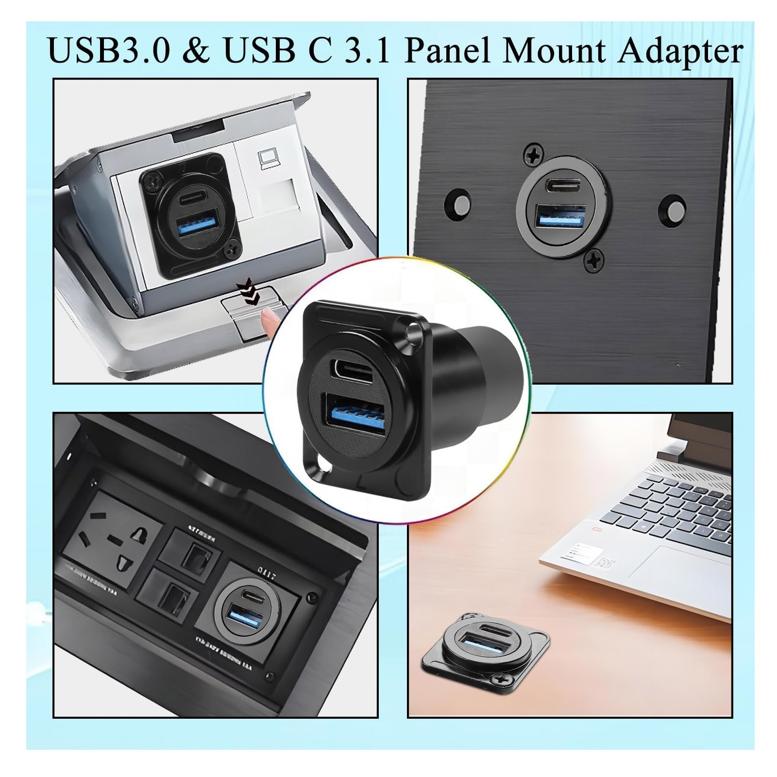 پنل روکار فلزی مادگی برل دو پورت USB 3.0 و TYPE-C پنل روکار فلزی مادگی برل دو پورت USB 3.0 و TYPE-C