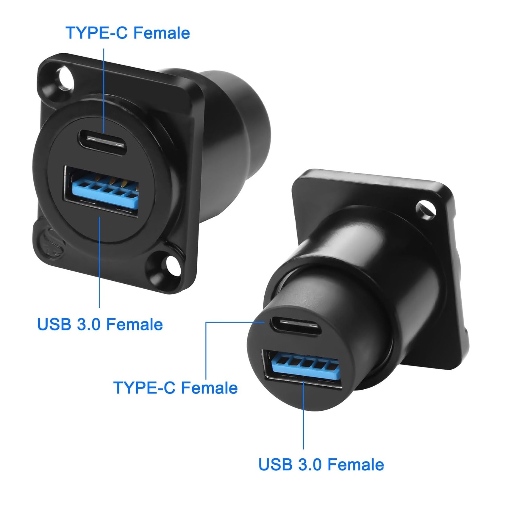 پنل روکار فلزی مادگی برل دو پورت USB 3.0 و TYPE-C پنل روکار فلزی مادگی برل دو پورت USB 3.0 و TYPE-C