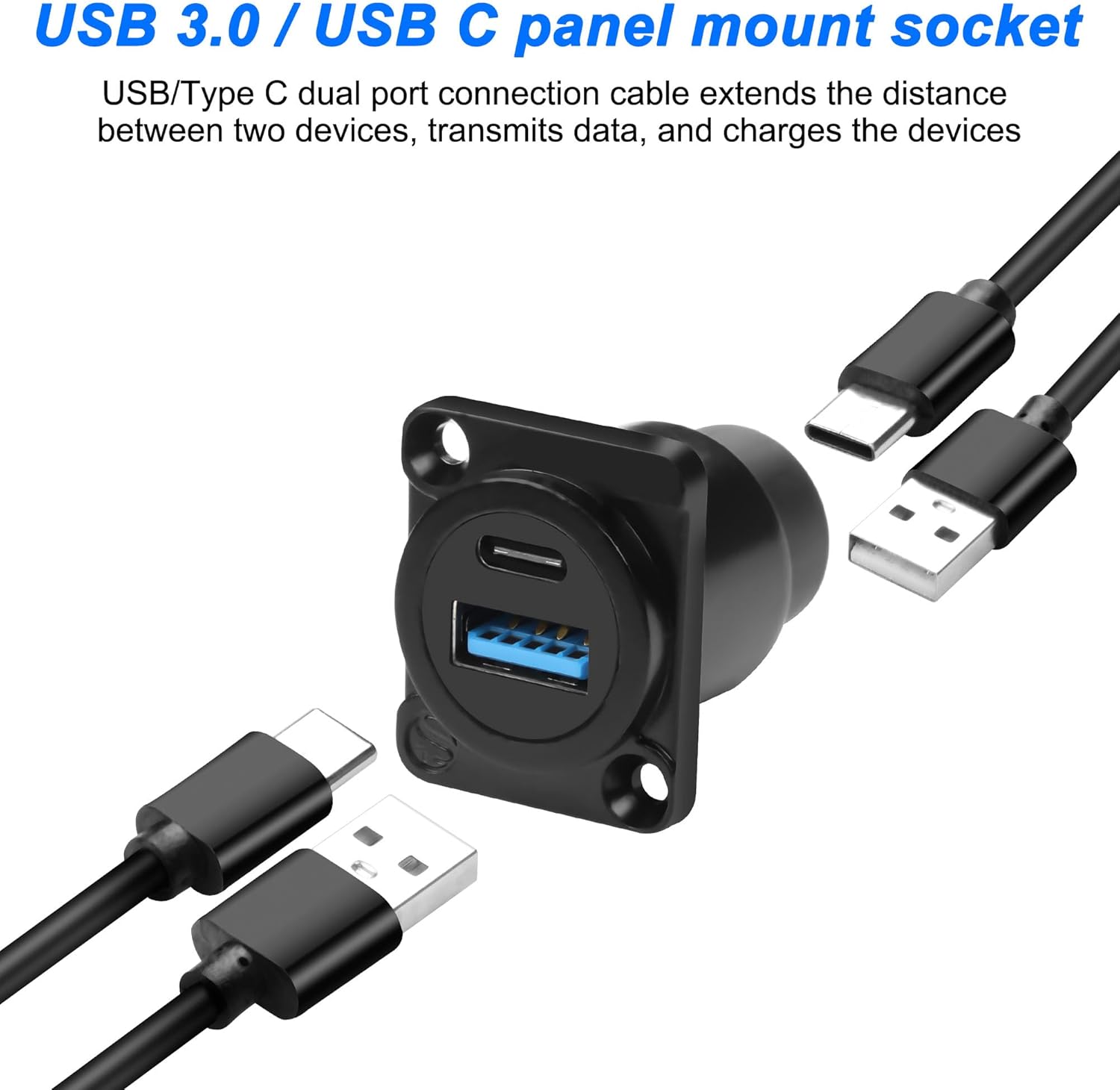 پنل روکار فلزی مادگی برل دو پورت USB 3.0 و TYPE-C پنل روکار فلزی مادگی برل دو پورت USB 3.0 و TYPE-C