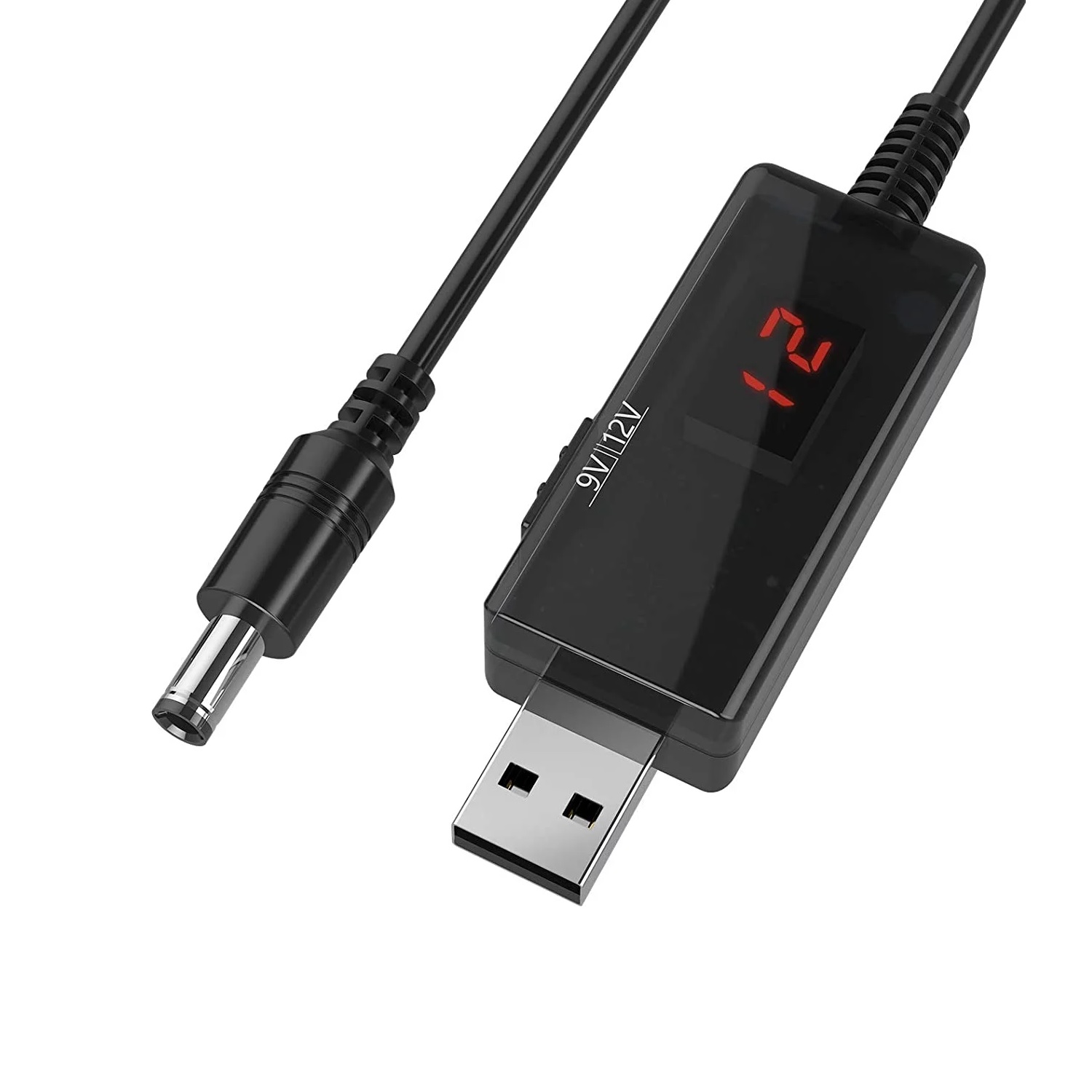 کابل USB افزاینده ولتاژ DC با خروجی ۹ و ۱۲ ولت و نمایشگر کابل USB افزاینده ولتاژ DC با خروجی ۹ و ۱۲ ولت و نمایشگر