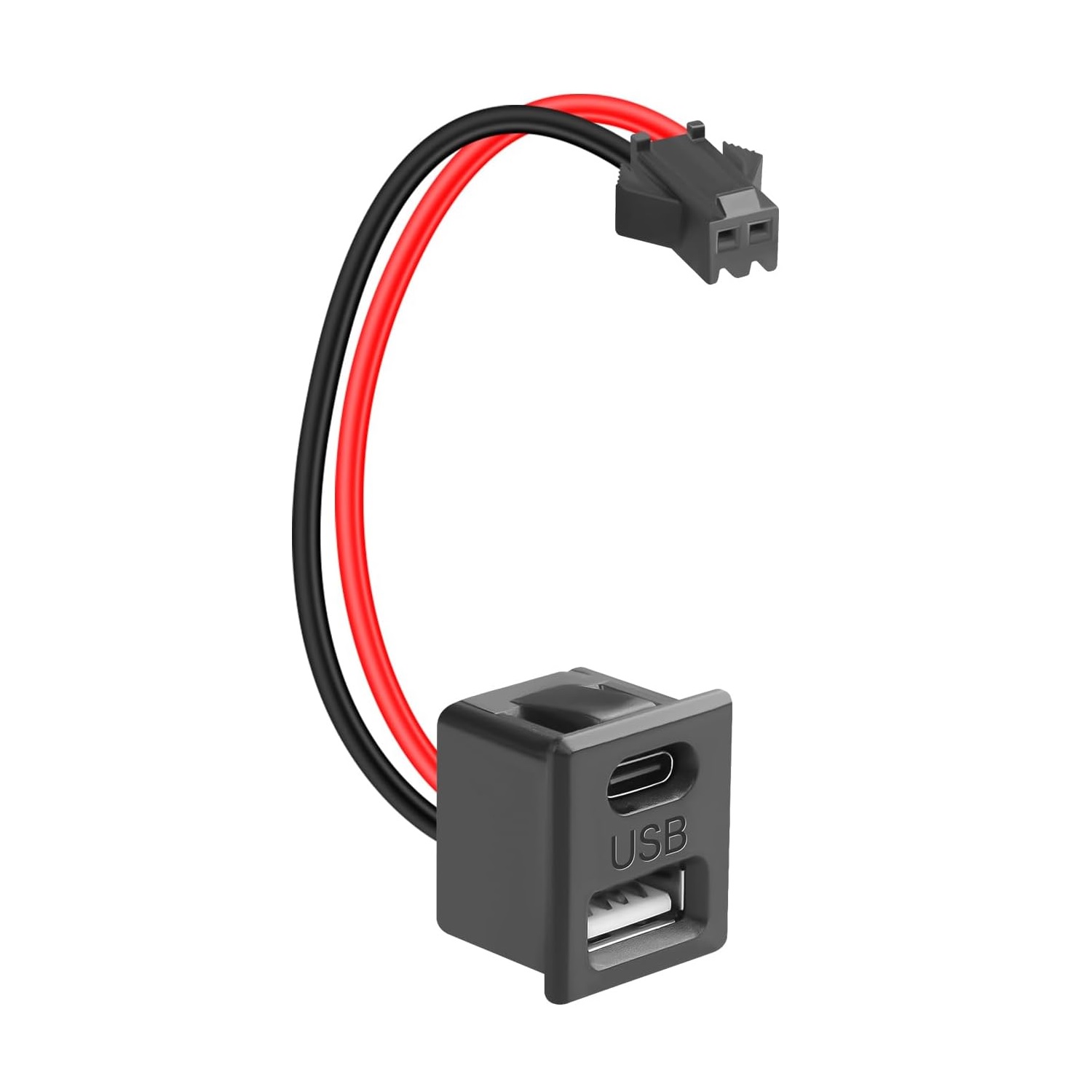 ماژول توکار دو پورت USB-A و USB-C سیم دار ایستاده ماژول توکار دو پورت USB-A و USB-C سیم دار ایستاده