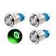 کلید شستی استیل سبز LED دار قطر 12V/24V - 16mm