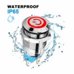 کلید فشاری فلزی قرمز LED قطر 12V/24V - 12mm طرح پاور