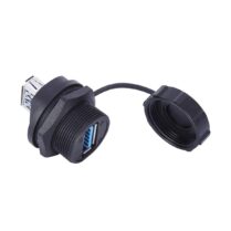کانکتور صنعتی USB3.0 پنلی ضدآب درپوش دار مادگی