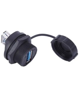 کانکتور صنعتی USB3.0 پنلی ضدآب درپوش دار مادگی